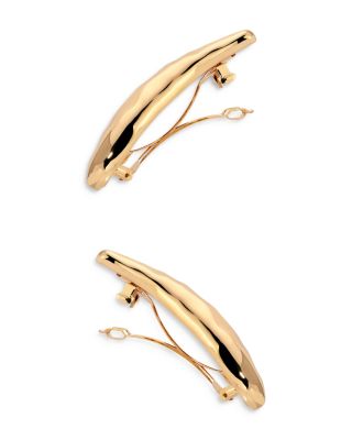 Liquid Lux Hair Barrettes in Gold Tone, Set of 2