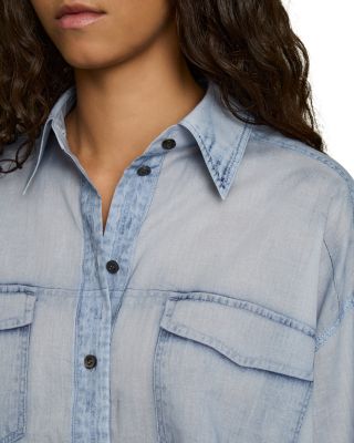 Denim Print Button Up Shirt