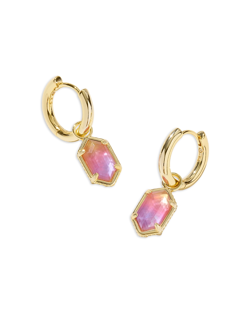 Kendra Scott 14k Gold-plated Hallie Huggie Earrings In Pink/gold