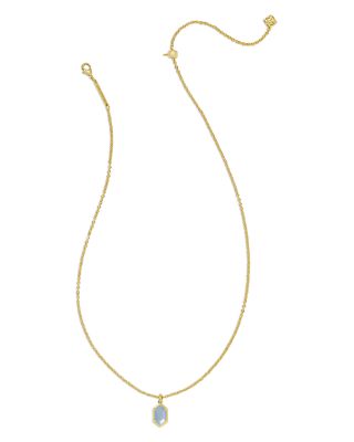 Hallie Mother Of Pearl Pendant Necklace in Gold Tone, 18"