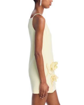 Self-Portrait Yellow Crepe Flower Mini Dress | Bloomingdale's