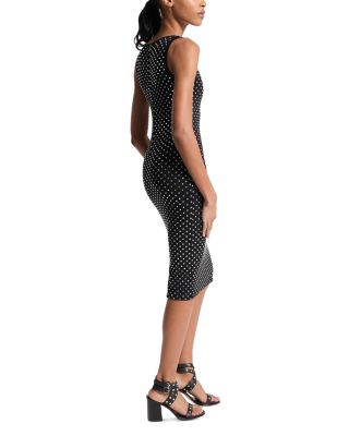 black midi dress with flowers Gabrielle Plunge Midi Dress | Midnight Floral