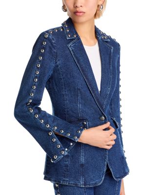 Studded Denim Milly Jacket & Studded Shailene Jeans in Oceane
