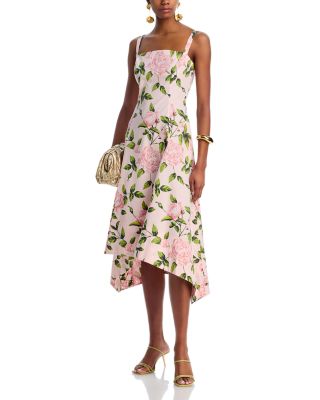 Sleeveless Square Neck English Roses Poplin Dress