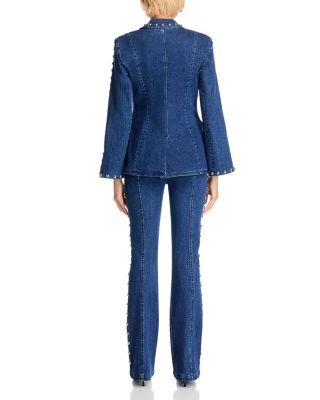 Studded Denim Milly Jacket & Studded Shailene Jeans in Oceane