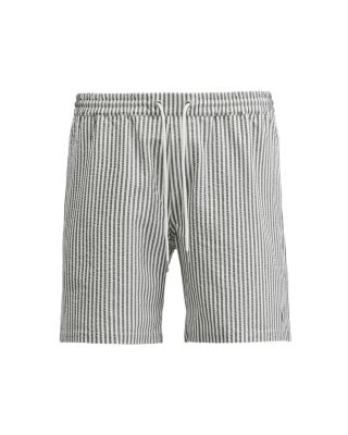 Warden Seersucker Striped Regular Fit Swim Trunks