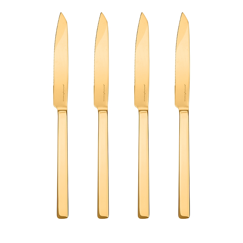 Mepra Stile Ice Gold Steak Knives 4 Piece Set In Ice Gold