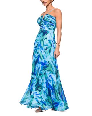 Pleated Chiffon Printed Dress -Exclusive