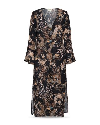 Sara Jungle Sheer Chiffon Swim Cover-Up Dress