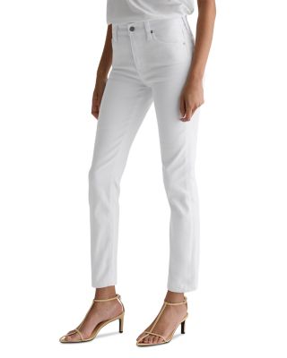 Mari Mid Rise Straight Leg Jeans in White