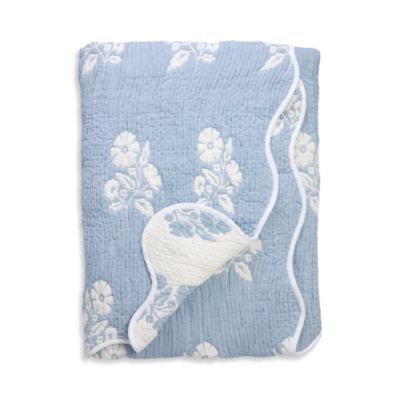 AQUA - Floral Scalloped Reversible Quilt Set - Exclusive
