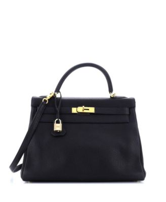 Pre-Owned HERMÈS - Kelly 32 Handbag Black Togo with Gold Hardware