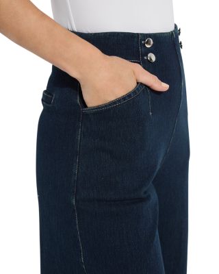 Dion Sailor Crop Palazzo Jeans in Indigo