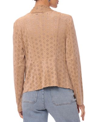 Faux Suede Drape Jacket