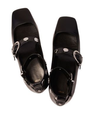 Women's Square Toe Studded Mary Jane Pumps