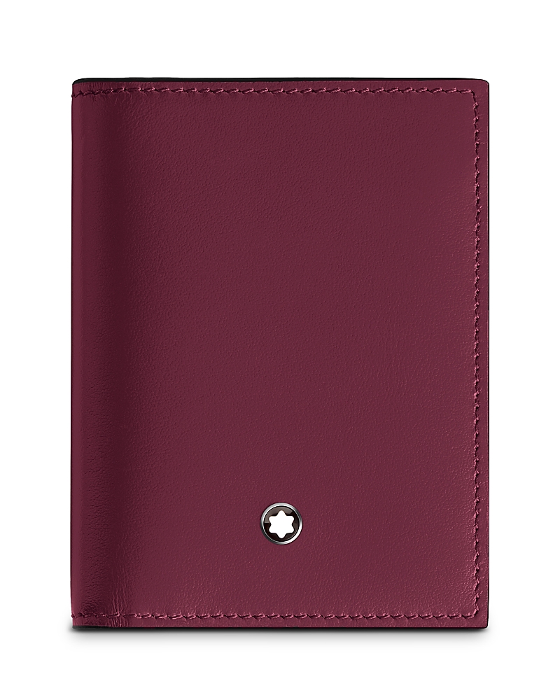 Montblanc Meisterstuck Leather Card Holder In Dark Red