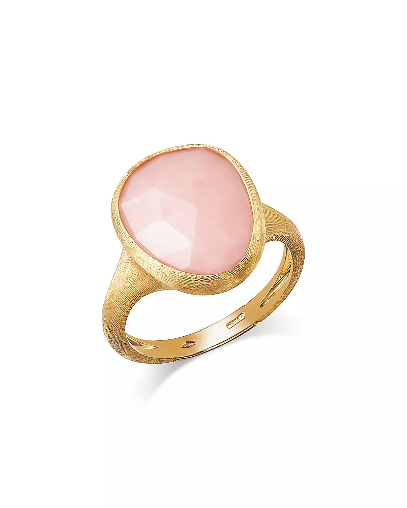 Marco Bicego Lunaria Color 18K Yellow Gold Pink Opal Ring