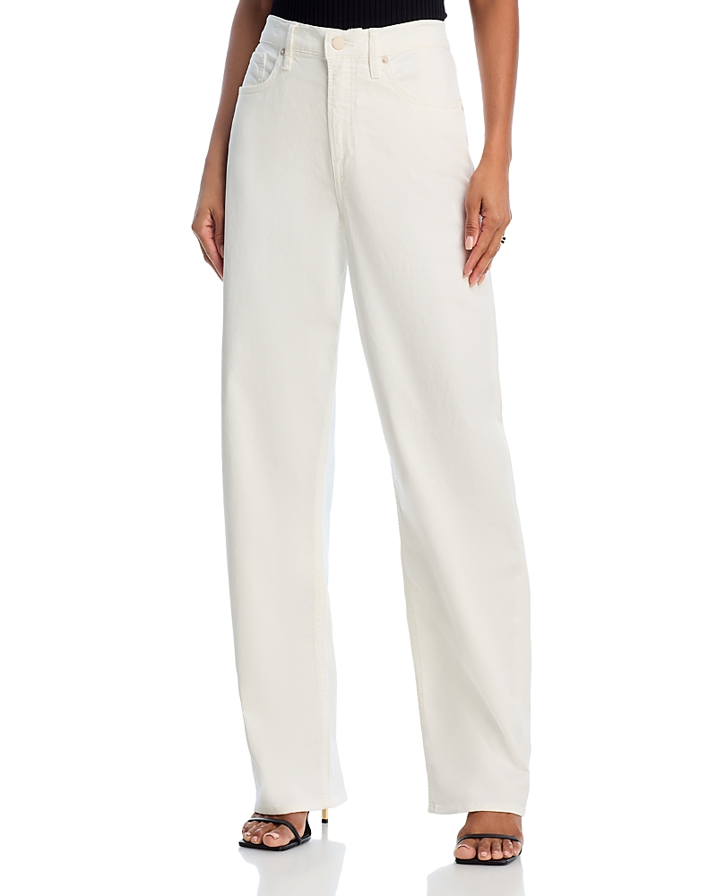 GOOD AMERICAN TWILL GOOD BARREL HIGH RISE JEANS IN WHITE