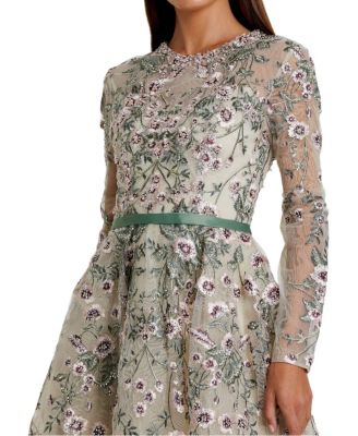 Long Sleeve Embellished Gown