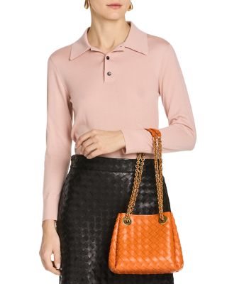 Small Parachute Intrecciato Leather Shoulder Bag