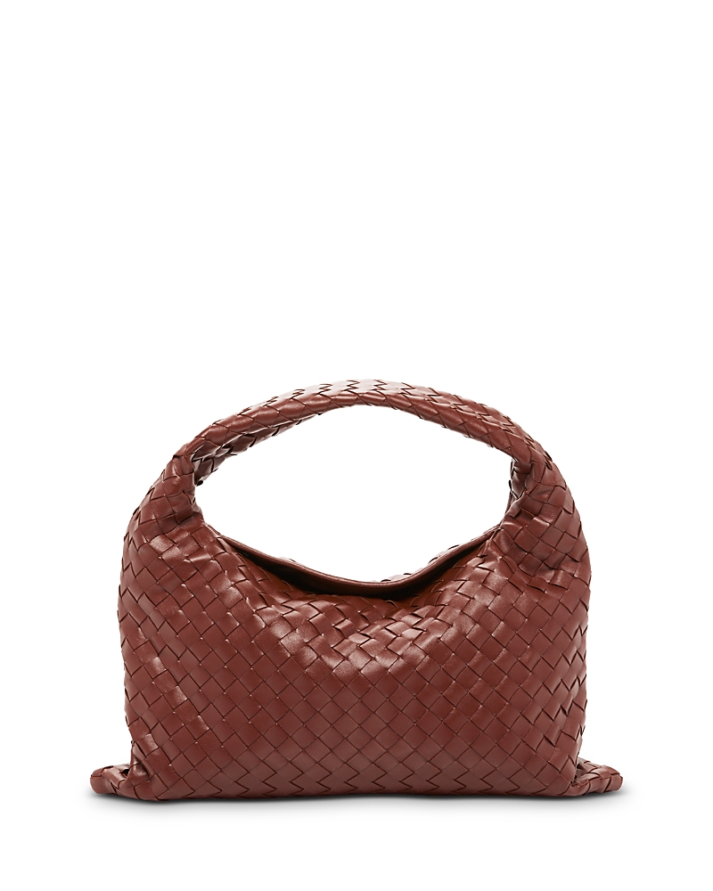 Bottega Veneta Small Hop Intrecciato Leather Hobo Bag In Sapele Muse/brass