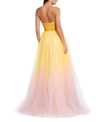  Strapless Sweetheart Ombre Tulle Ballgown