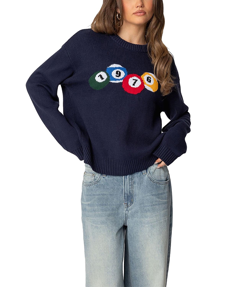 Edikted 1976 Billiards Sweater In Navy