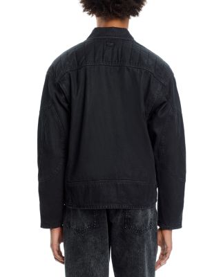 Oversized Fit Denim Biker Jacket