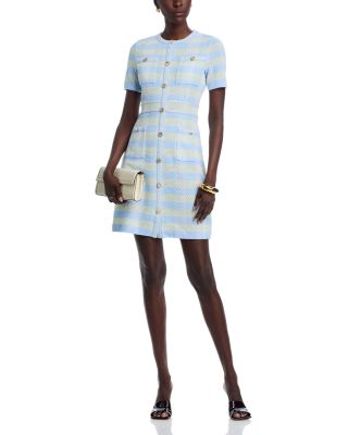 Plaid Button Front Sheath Dress