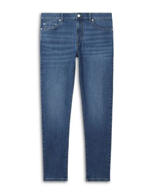 Tapered Slim Fit Jeans in Mid Blue Wash