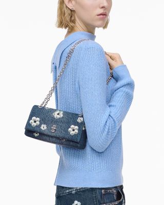 The Sequin Daisy Denim Dual Chain Wallet