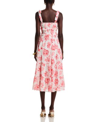 Floral Tie Strap Midi Dress - Exclusive