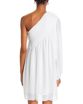 Off White One Shoulder Mini Dress - Exclusive