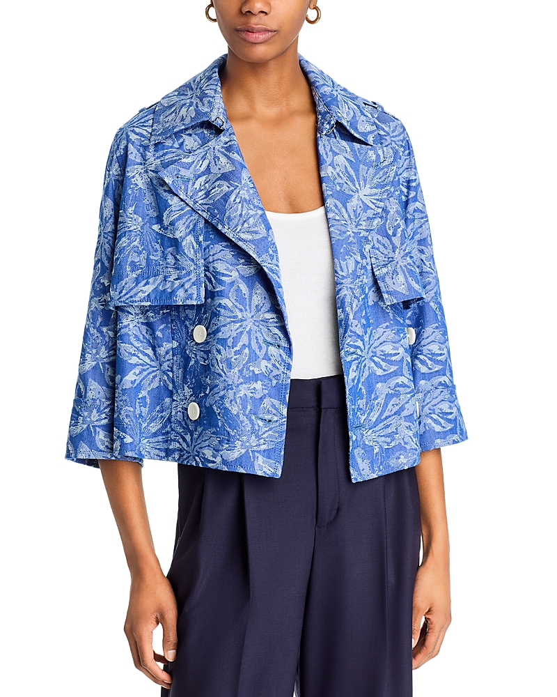 Derek Lam 10 Crosby Elijah Cropped Trench Jacket In Indigo