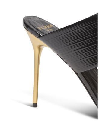 Women's PB Mule Sandals in Striped Leather