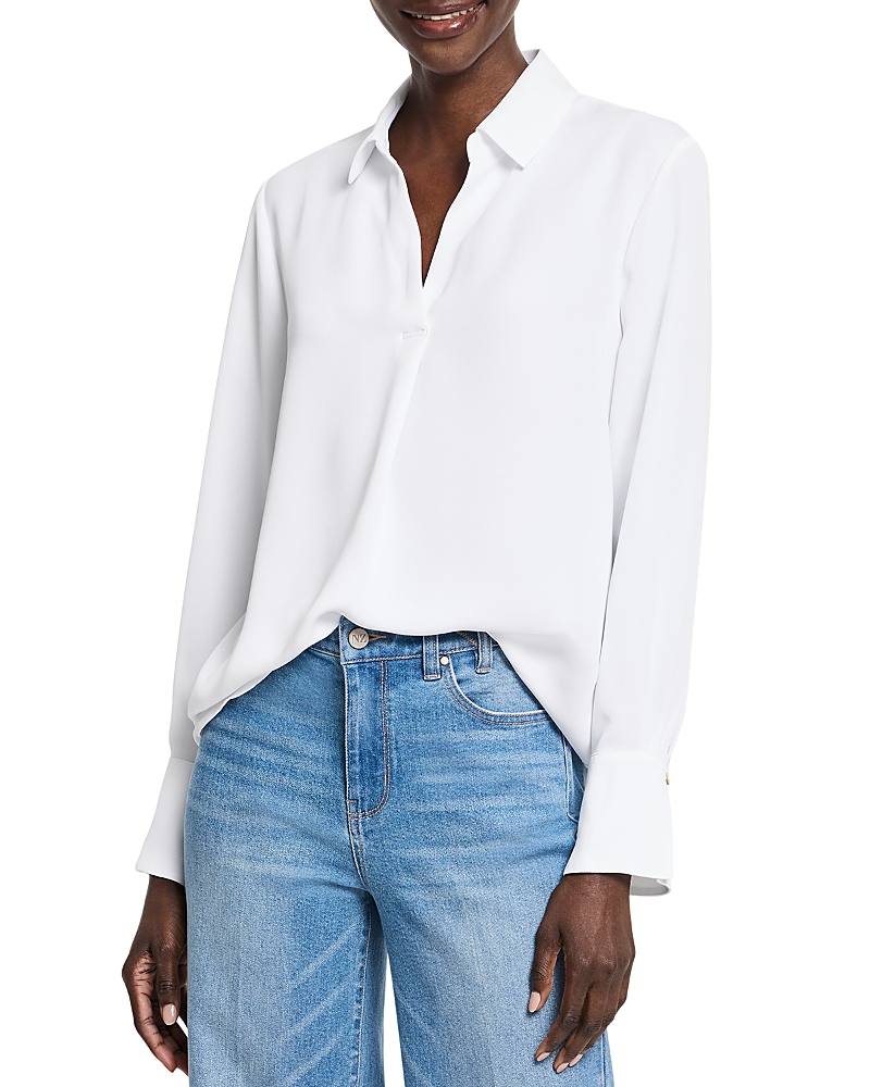 Shop Nic + Zoe Nic+zoe Easy Popover Shirt In Paper White