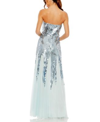 Sleeveless Sequin Mesh Gown