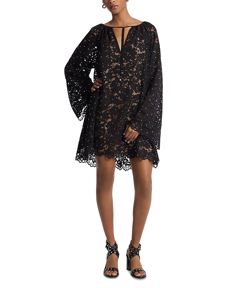 Michael Kors Lace Shift Dress In Black