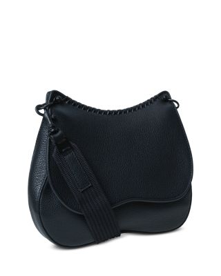 Medium Saddle Bag Black Grained Leather