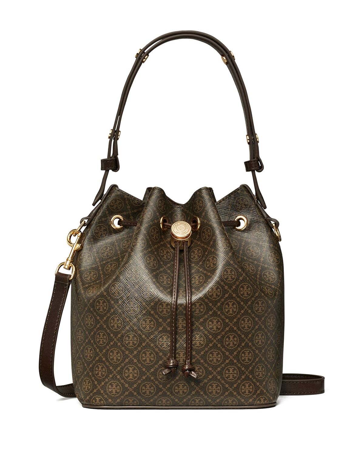 Tory Burch T Monogram Coated Canvas Bucket Bag