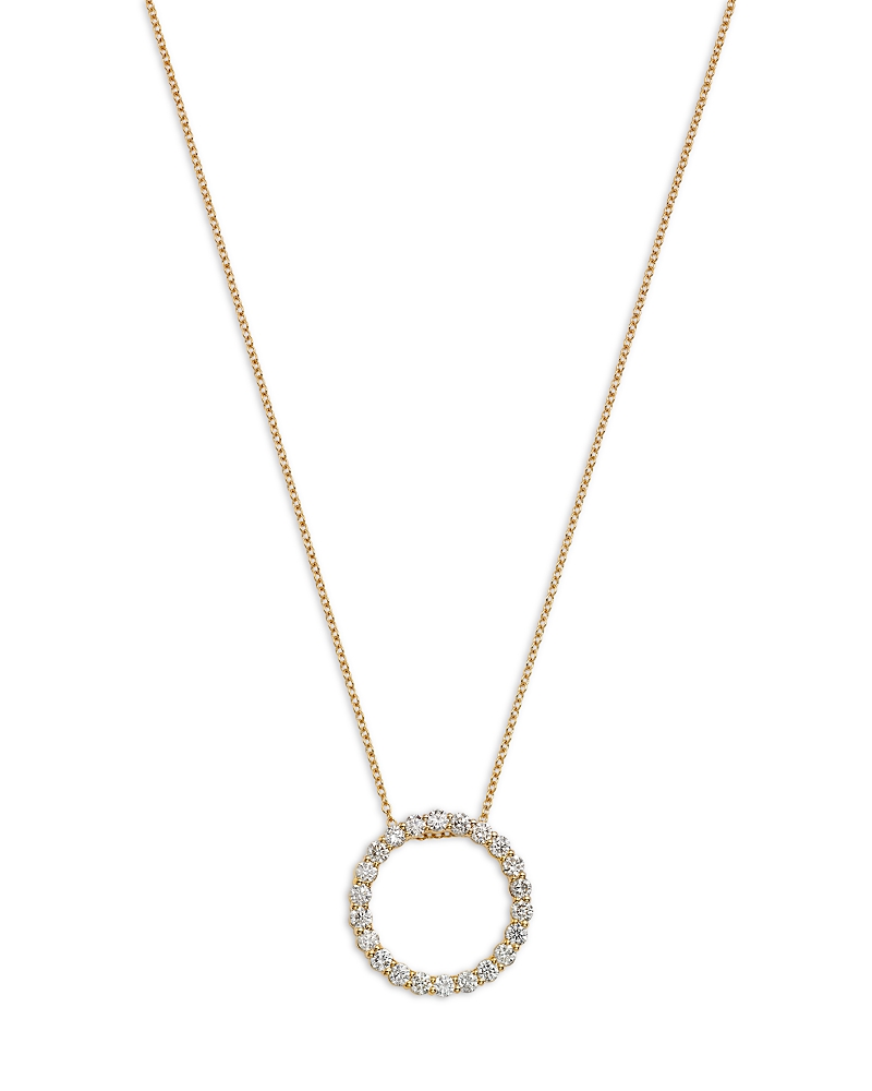 Bloomingdale's Fine Collection Diamond Circle Pendant Necklace in 14K Yellow Gold, 1.00 tcw