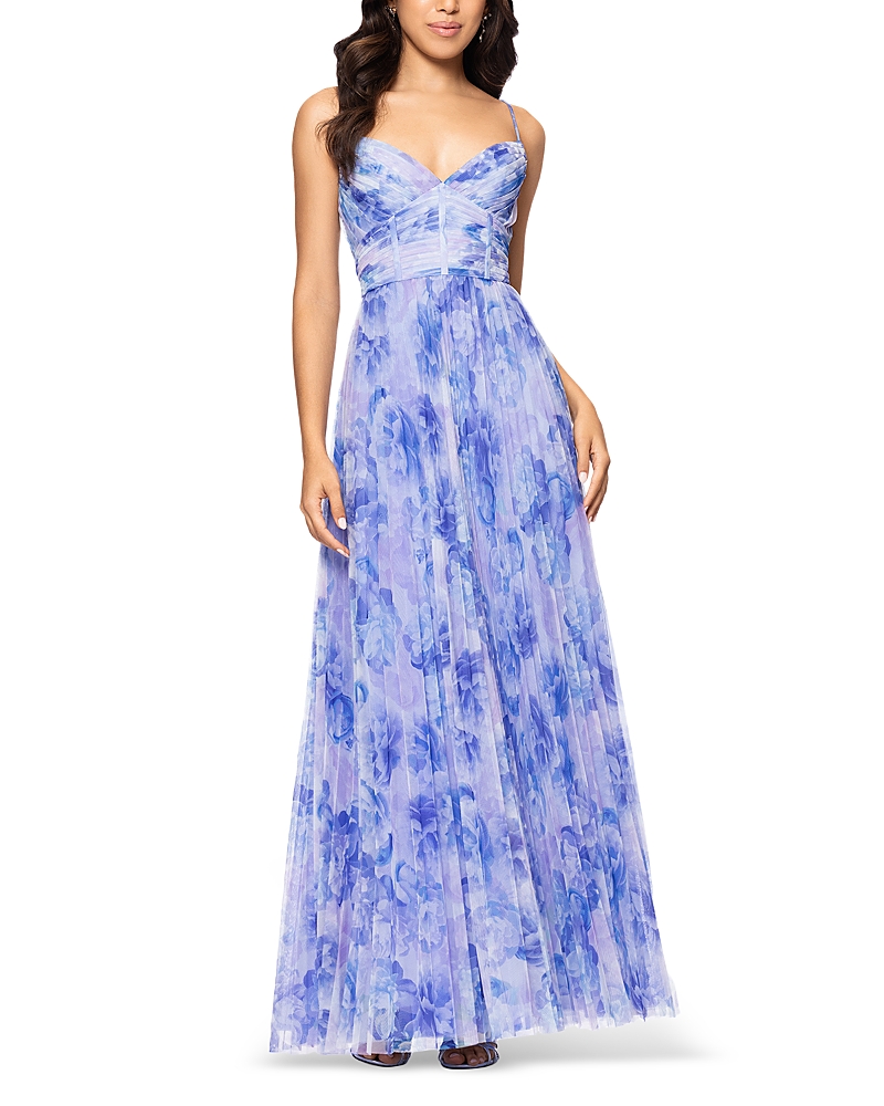 Aqua Printed Tulle Dress - Exclusive