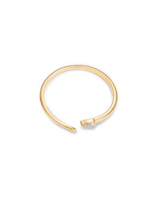 14K Yellow Gold Pear-Cut Diamond Coil Ring, 0.07 tcw