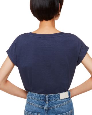 Willa V Neck Cap Sleeve Tee