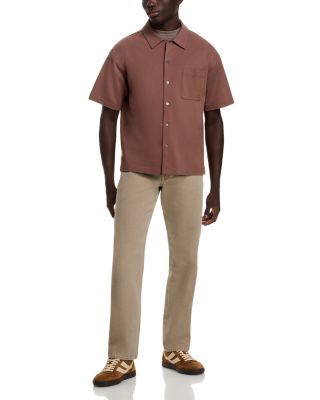 Light Pique Short Sleeve Button Front Shirt