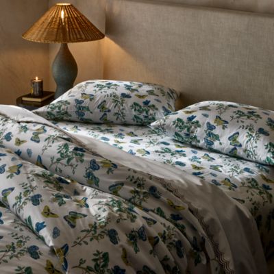 Baudin Butterfly Percale Fitted Sheet, Queen