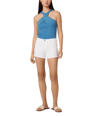 Gemma Mid Rise Jean Shorts in Clean White