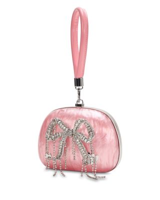 Pink Pearlescent Top Handle Clutch