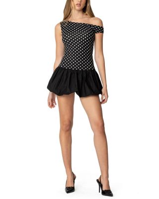Edikted - Polka Dot Asymmetric Bubble Skirt Mini Dress