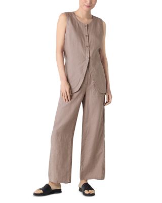 Petite Linen Long Vest